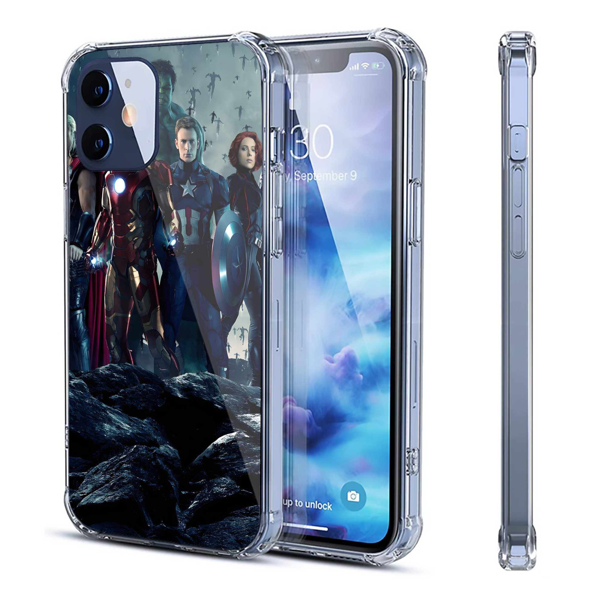 （画像用） アベンジャーズ The Avengers 【iPhone 12シリーズ対応】透明スマホケース（クリアソフトケース）